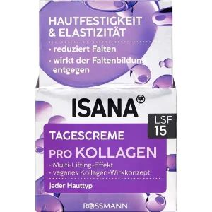 Isana Pro Crème de jour au collagène SPF 15, 1 x 50 ml, pour tous les types de peau (Singulaer GmbH, neuf)