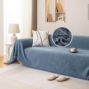 JIcloun Plaid canape Grande Taille Bleu 180 x 300 cm, Housse de canap&eacute; Universelle 1 2 3 4 5 Places d&eacute;corative Couverture canape Chat Anti Griffe id&eacute;al comme jet&eacute; de canap&eacute; ou Couvre-lit (BVngHengYangShiQiDongXia, neuf)