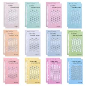 48 Pièces A6 Feuilles de Budget 12 Défis pour économiser de l'Argent Accessoires de Planification Budgétaire Set de Défi avec 2 €, 5 €, 10 €,15€,20€,25€,30€,52 Semaines,100 Jours (lupingmaoyi, neuf)