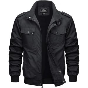 MAGCOMSEN Veste Militaire Homme, Cargo d'extérieur Mi-Saison Pour, Coupe-Vent, Pour le Printemps Décontractée en Coton, Col Montant, Veste de Travail à Poches Multiples (MAGCOMSEN SHOP, neuf)