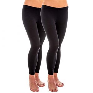 HERMKO 1720 2 pièces de legging femmes, 100% coton biologique, Couleur:noir, Taille:54/56 (XXL) (HERMKO, neuf)