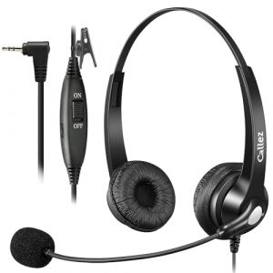 Callez Casque Téléphone Fixe sans Fil de 2,5mm Jack avec Micro Anti-Bruit, Casque Téléphone Filaire pour Gigaset C430A CL660 C530 Panasonic Siemens Cisco Spa VTech Bureau HomeOffice Centre d'appel (Yesdun, neuf)