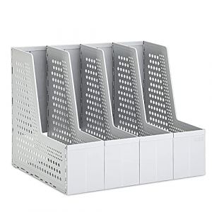 Porte-revues pliable, HAIYUU 4 compartiments Porte Revue Bureau Dossier Classeur Rangement Documents Porte Livre pour Bureau &Eacute;cole papeterie Document en papier (HAIYUUStoreDirect, neuf)