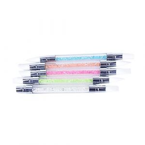 EPIGEIST Stylo &agrave; Ongles En Silicone Transparent Double T&ecirc;te Avec D&eacute;corations, Outil &agrave; Ongles De Sculpture, Manche En Acrylique, Outil De Manucure Pour Nail Art Pr&eacute;cis (Laimmde, neuf)