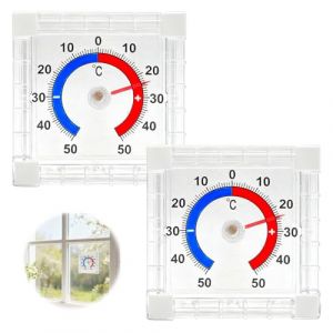 TNSLAND 2 Piezas Thermom&egrave;tre Ext&eacute;rieur, Rango de -50 a 50 &deg;C, Fen&ecirc;tre Autocollant, Int&eacute;rieur Ext&eacute;rieur Analogique, Thermom&egrave;tre Digital Cong&eacute;lateur, Station Temp&eacute;rature M&eacute;t&eacute;o Maison Jardin (dongguanshiqinciqingwangluokejiyouxiangongsi, neuf)