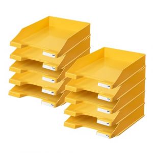 HAN 1027-X-15, corbeille &agrave; courrier KLASSIK, moderne, &eacute;l&eacute;gante et de look haute brillance. Lot de 10 unit&eacute;s, jaune (Smart Distribution Technologies GmbH, neuf)