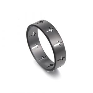 SIPURIS Bague en forme de croix pour homme et femme - Bague en acier inoxydable - Bague de pri&egrave;re du Seigneur - Bague d'anxi&eacute;t&eacute; religieuse - Bague de mariage empilable (SIPURIS Jewelry, neuf)