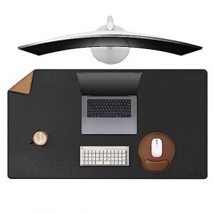 MAIDERN Tapis de Bureau Double Face en Cuir et liège 100 x 60cm, Grand Tapis de Souris, Sous-Mains bureau en Cuir PU imperméable, Sous Main Bureau pour le Bureau et la maison (Noir) (Maidern Cork  Leather Direct, neuf)