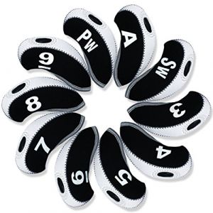 Andux Golf Fer Tête couvertures avec Nombre Tag Lot de 10 Noir/Blanc (Andux Store, neuf)