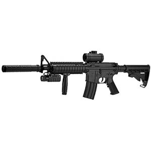 2EAGLE Fusil Airsoft M83 A1 Style M4-Plastique Haute résistance/Couleur Noir/électrique (0.5 Joule)-Semi/Full Automatique-livré avec Accessoires, 950 mm (THE REPLICANT, neuf)