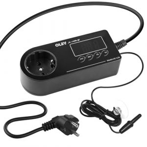 Prise Thermostat Num&eacute;rique, R&eacute;gulateur de Temp&eacute;rature Num&eacute;rique Prise avec Sonde, 220V Thermostat Terrarium avec Minuterie, Prise Thermostat Hygrostat pour Terrarium Reptile Couveuse Incubateur Serre (SwiftCart Azalaya, neuf)