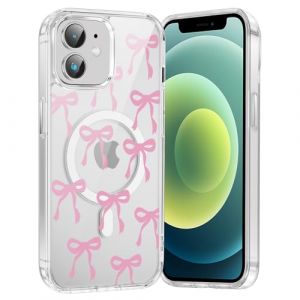 Foonary Magn&eacute;tique Coque pour iPhone 12 Mini, Transparente Etui en Aesthetic Noeud Papillon Motif Dessin Compatible avec MagSafe Case, Silicone Housse Protection Clear Cover pour iPhone 12 Mini 5,4",5 (BAROR TRADING, neuf)