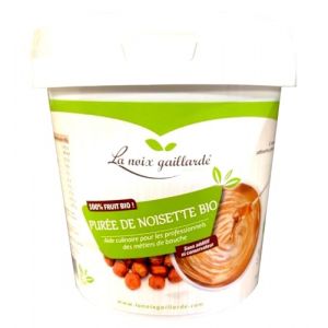 La Noix Gaillarde Pur&eacute;e 100% de Noisette Naturelle, de NOISETTE BIO, de Noix de cajou; Pralin&eacute; Amande Noisette, 1kg/Seau (1 seau, Pur&eacute;e de noisette BIO) (Bo Time - Direct Fabricant, neuf)