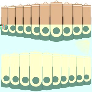 Cle USB 4GB, EASTBULL Cl&eacute; USB 2.0 Flash Drive Clef USB Pivotant Stockage Disque M&eacute;moire Stick Pendrive avec 20 Cordes (4GB*20PCS Or) (Dream success, neuf)