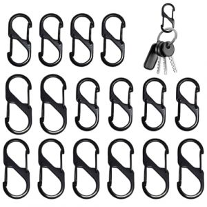 WUSJCOF 16 Pi&egrave;ces Mousqueton Mini Mousqueton - Mini Mousqueton Porte Cl&eacute; 29.5mm et 31mm Mousqueton Porte Cl&eacute; avec 2 Ouvertures pour Camping en Plein Air Randonn&eacute;e Maison (NAROU DUTEN, neuf)