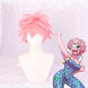 Anime mon héros académique Cosplay perruques Ashido Mina Cosplay perruque résistant à la chaleur synthétique perruque cheveux fête pinky Cosplay perruque (zhouqiangshangmao, neuf)