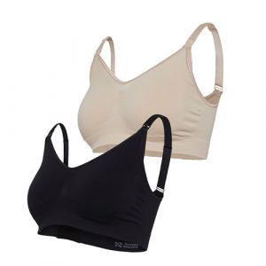 Carriwell 2-Pack Soutien-Gorge Original de Grossesse et d&rsquo;Allaitement sans Coutures Rembourr&eacute; sans Armatures &ndash; Maintien et Mise en Forme optimaux, Respirant, Doux, avec Rallonge de Soutien-Gorge XL (Carriwell Nursing & Maternity Underwear, neuf)