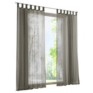 BAILEY JO 1 Panneau Rideau Voilage &agrave; Pattes LxH/140x145CM Gris Simple Couleur Uni D&eacute;coration de Fen&ecirc;tre Chambre/Salon/Balcon (BAILEY JO, neuf)