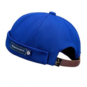CLAPE Brimless Hat Neuf Urban Style Bord Roulé rétro Travailleur Marin Casquette Docker Leon Brimless Chapeau été, Bleu / 21-23.6 inches (CLape, neuf)