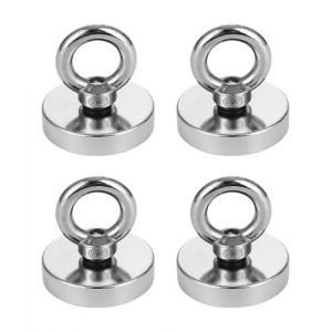 TIDEVAN 4 pièces Aimant Puissant 32KG Aimant en Néodyme Super Diamètre 32 mm Aimant de Peche Neodyme Super Puissant Super Forte Magnétique pour l'industrie et la Science Pêche Magnétique et Garage (CAFARO VALENTINA, neuf)