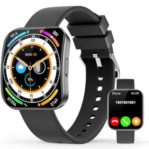 Montre Connectée Homme Femme avec Appel Bluetooth, Cuadrantes IA, Q&R IA, 1.85" AMOLED incurvé HD Smart watch avec Cardiofréquencemètre/Tensiomètre/SpO2, 110+ Sportifs Smartwatch pour iOS Android,Noir (XINYUN-USA, neuf)