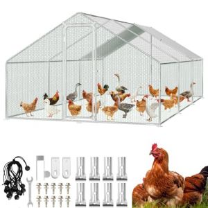 Hebitod Enclos pour poulailler, 3 x 6 x 2 m, en m&eacute;tal, avec serrure de s&eacute;curit&eacute; et couvercle &eacute;tanche pour poules, oiseaux, plantes (STAR KUNKUN, neuf)
