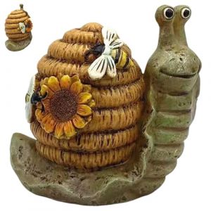 Furtryvl Jolie statue d'escargot | Statue d&eacute;corative d'ext&eacute;rieur en r&eacute;sine, statue de jardin de dessin anim&eacute;, sculpture cr&eacute;ative d'escargot pour pelouse, terrasse, ferme (desdeat, neuf)