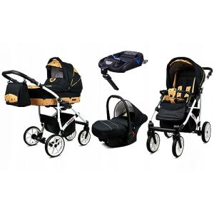 BabyLux&reg; Enfant Poussette Combin&eacute;e Set 4 en 1 - Largo - incl. Nacelle, Canne, Si&egrave;ge de voiture, ISOFIX Base - Si&egrave;ge Auto - Landau B&eacute;b&eacute; - avec Sac &agrave; langer, Habillage pluie etc. (BabyLux-shop, neuf)