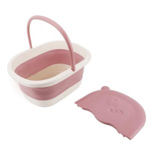 Aladeno Bassin de bain de pieds pliable pour tremper les pieds Baignoire de trempage des pieds avec poignées Bassin pliable Baignoire de trempage des pieds avec point (Pink) (Aladeno Store, neuf)