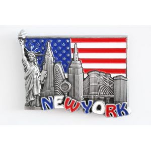 Aimant de réfrigérateur en métal 3D City Souvenir de vacances de campagne Londres Paris NewYork Berlin Dubaï Amsterdam Rome Prague Milan Barcelone Venise (New York) (Bristol Design Store, neuf)