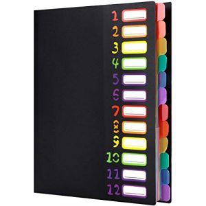 Trieur A4 Porte-document 12 Compartiments Color&eacute;s Classeur de Classement Rangement Papier A4 Dossier Grande capacit&eacute; Pochette Documents Extensible Organisateur de Documents Bureau (ITODAUK, neuf)