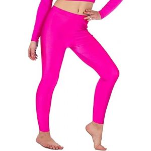 BOOM Prime Filles Gymnastique Brillant Danse Lycra Collants sans Pieds Ballet Stretch &Eacute;lastique Enfants Leggings (Rose, 11-12) (VIBE XCE LIMITED, neuf)