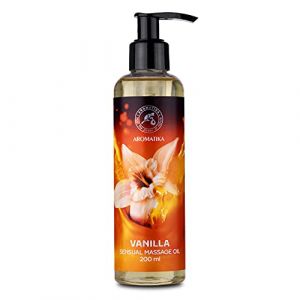 Huile de Massage Vanille 200ml - Mélange Naturel de Pépins de Raisin et Amande - Huile Corporelle - Huile Massage Relaxante (AROMATIKA trust the power of nature, neuf)