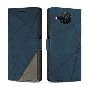 SONWO Etui Coque pour Nokia X10 / Nokia X20, Protection Housse en Cuir PU Portefeuille Livre pour Nokia X10 / Nokia X20, Emplacements Cartes, Bleu (SONWO EU STORE, neuf)