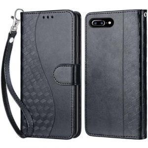 Coque pour iPhone 7 Plus/iPhone 8 Plus, Housse Etui Portefeuille Cuir Multifonction, Fermeture Magn&eacute;tique &agrave; Clapet Anti-Choc Compatible avec Coque iPhone 7 Plus Book - Noir (KENHONER, neuf)