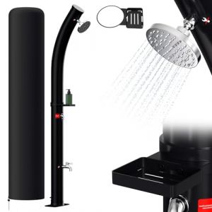 Ansobea Douche Solaire 20L avec Housse de Protection et bac à Douche, Douche de Pluie réglable à 180° pour Le Jardin, la Piscine et Le Camping - Chauffe jusqu'à 60°C (Big Bird GmbH, neuf)