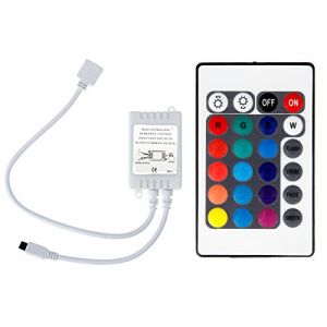 24 Keys Contrôle Contrôleur, EPBOWPT LED RGB Strip Télécommande IR pour Bandes LED 10m 5050 SMD RGB bande 24 V Changement de couleur LED Barre Lumineuse (KitKich-DE, neuf)