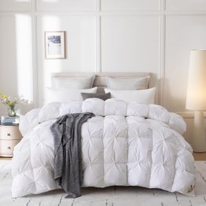 Homyrium Couette en Duvet 240x260 Couette Plume Naturelle Hiver Tr&egrave;s Chaude &Eacute;pais Garnissage 450g/m&sup2; 2 Personne &Eacute;dredon 240x260 Enveloppe Coton, Lavable en Machine (Memor bedding, neuf)