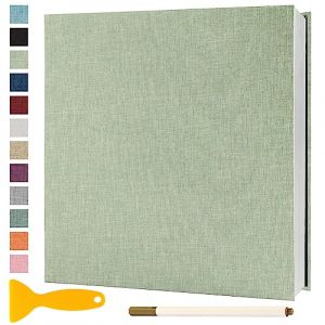 Album Photo Adhesif Vierge 28x27 CM Classeur Photo Livre Photo Personnalisable Scrapbook de Classe Mariage Livre D'or Enfant Bebe DIY Carte Postale, 40 Pages Vert Herbe (Semfalbuums, neuf)