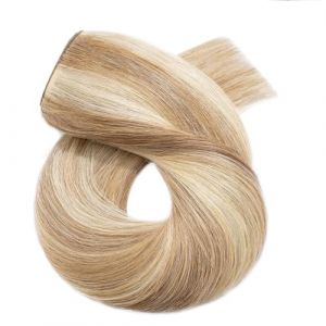 Extension Cheveux Extensions de cheveux humains à clipser de 40 à 66 cm, une pièce avec 5 clips, blond brésilien lisse Extension Cheveux Naturel(P8-613 HL,24inches) (hairongshangdian, neuf)