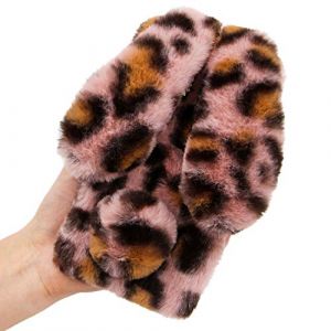 LCHDA Coque Lapin pour iPhone X/iPhone XS 5,8 Pouces, Mignon Artificielle Peluche 3D Lapin Oreille Souple Poilu Doux TPU Silicone Bumper Anti-Choc Anti-Chute Housse Étui de Protection-Léopard Rose (LCHDA-EU, neuf)