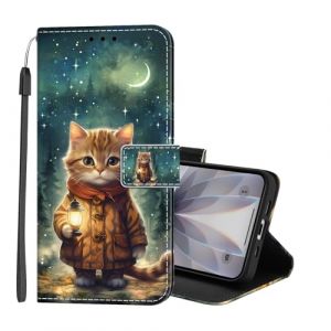 Lonrapa Coque pour Samsung Galaxy S8 Color&eacute; Motif Etui Portefeuille Protection Housse en PU Cuir &agrave; Rabat Case Antichoc Cover avec Porte Carte Coque pour Galaxy S8 - Chat (Lonrapa, neuf)