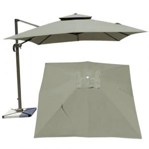 BLGVGKLPNT 300x300cm/250x250cm Auvent De Rechange pour Déporté Parasol De Terrasse, Carré Toile De Rechange pour Parasol Tissu De Rechange pour parasol de 8 baleines (Top color,3×3M(9.8ft×9.8ft)) (BLGVGKLPNT已注册品牌, neuf)