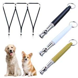 DIFLAX 3 Pièces Sifflets pour Chien, Sifflet Ultrason Chien, Anti Aboiement Sifflet Dressage Chien avec Lanière Sifflet pour Chien à Haute Fréquence Sifflet Ultrason Chien pour Dressage de Chien (SVF TUNDER PRICE, neuf)