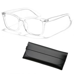 EJRUP Lunette Anti Lumiere Bleue, Lunette Transparente Homme, Lunette De Repos, Lunette Gaming D'Ordinateur Monture, Comprend Un &Eacute;tui &Agrave; Lunettes Noir, Id&eacute;ales Pour Gaming, Blanc Translucide (Anilalowbility, neuf)