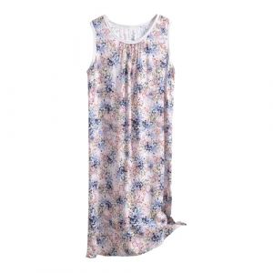 TDEOK Chemise de nuit d'été sans manches pour femme - Robe midi sans manches - Motif floral - Chemise de nuit d'été pour femme - Bretelles larges - Robe de nuit sans manches - Grandes tailles, Rouge (KFHGHGKGLG, neuf)