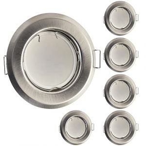 HCFEI Lot 3 spots led encastrable plafond diametre 55mm 3W 220V, Blanc Chaud 3000K avec Ampoules LED, Rond Plafonnier, Dimmable, Acier inoxydable brossé (HC LIGHT, neuf)