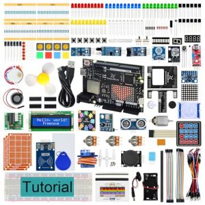 Freenove Complete Starter Kit with Board V5 Rev4 WiFi (Compatible with Arduino IDE), Arm Cortex-M4 Microcontroller, Onboard ESP32-S3, 474-Page Detailed Tutorial, 343 Items, 90 Projects (Freenove-EU, neuf)