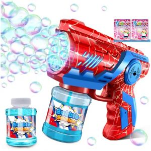 Pistolet à bulles Machine à bulles de savon Enfants Machine à bulles de savon : Bubble Gun LED Lumière Enfants Bulles de savon électrique 90 ml Réservoir automatique Bubble Maker Pistolet Fête (Deweitai, neuf)