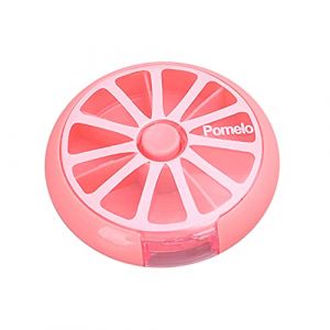 Pilulier Semainier Rond pilulier de poche Pilulier 7 jours Bo&icirc;tes &agrave; pilules pour M&eacute;nages ou Voyages Rotatif pilules Bo&icirc;te de rangement Bo&icirc;tes &agrave; Pilules en Plastique Sans BPA, Rose (iShang Direct, neuf)